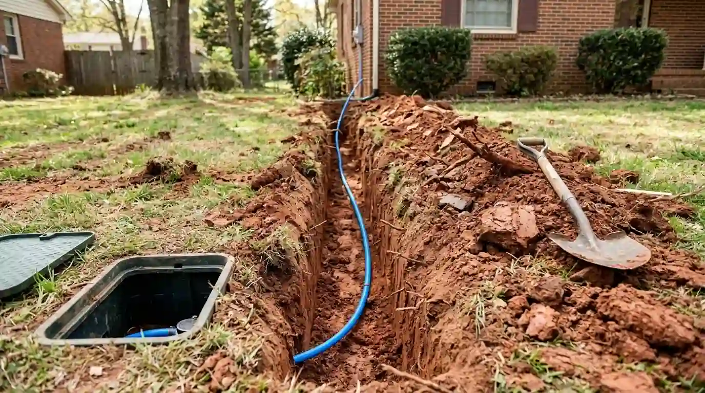 Water Service Line Repair in a Greenville area home