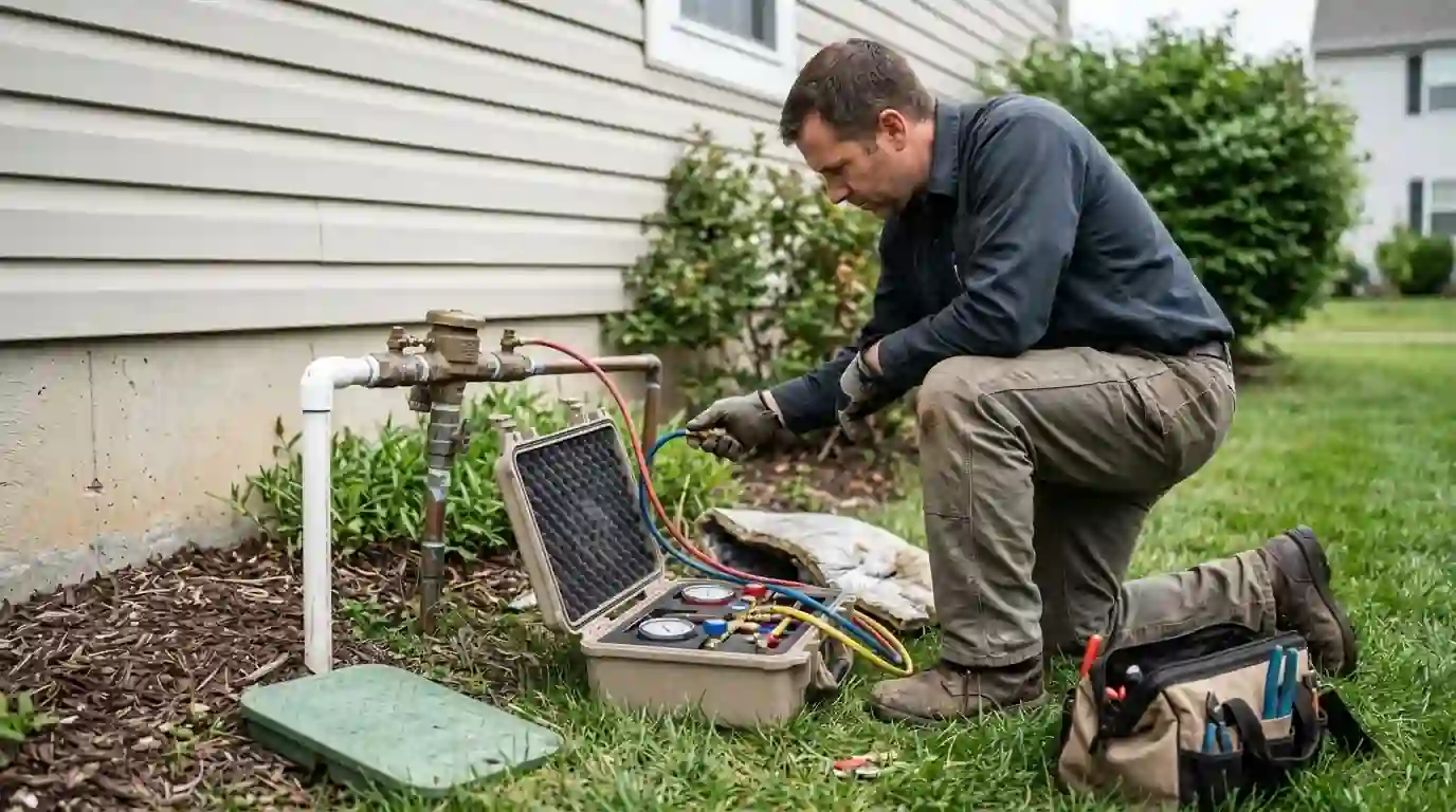 Backflow Testing & Prevention in a Greenville area home
