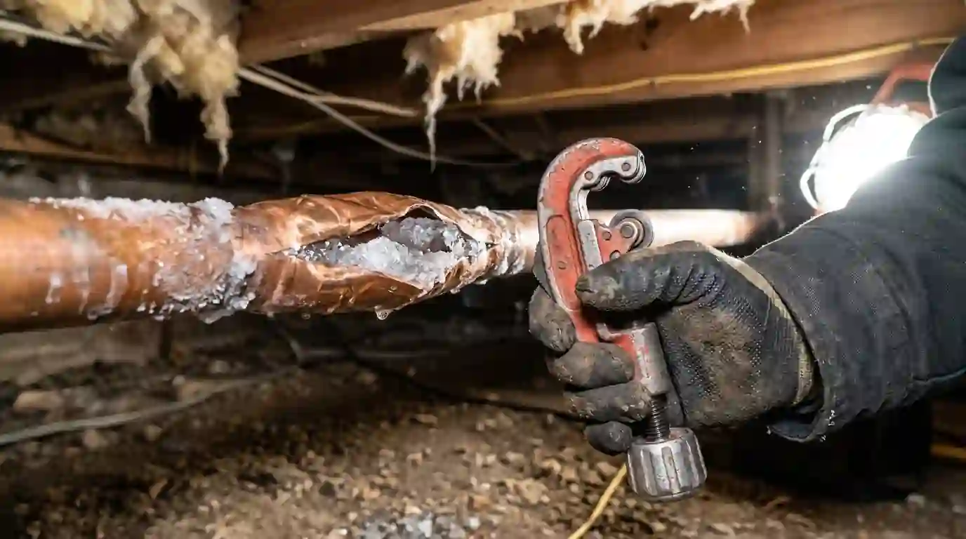 Burst Pipe Repair in a Greenville area home