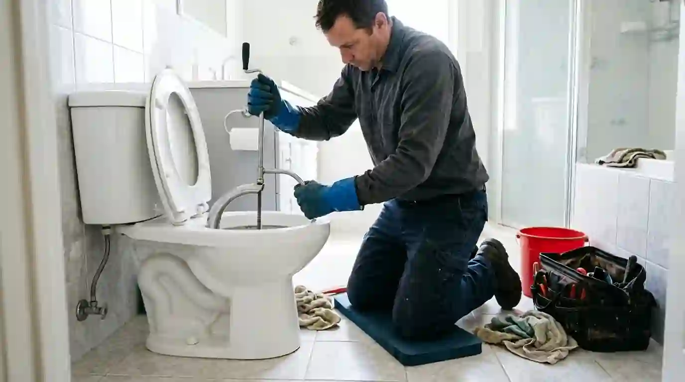 Clogged Toilet Repair in a Greenville area home