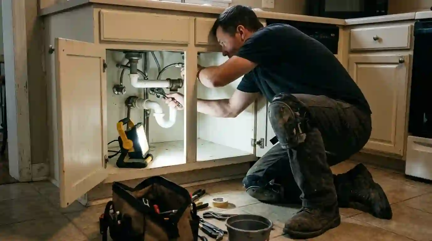 Plumbcraft plumber on a job in the Upstate